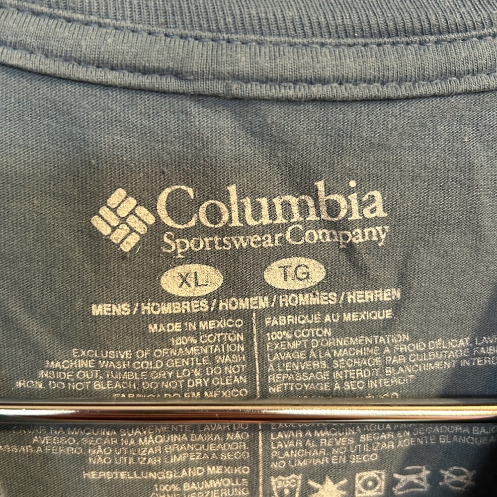Columbia brand men’s t-shirt size XL light blue and black color - Picture 4 of 5